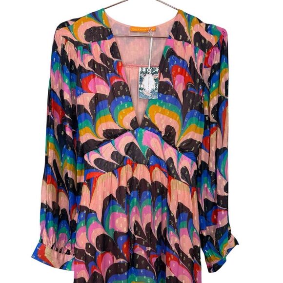 NEW Oliphant Tie Back Maxi Dress Venice Blue Large - Picture 8 of 14